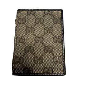 Gucci Beige and Brown Monogram Card Holder